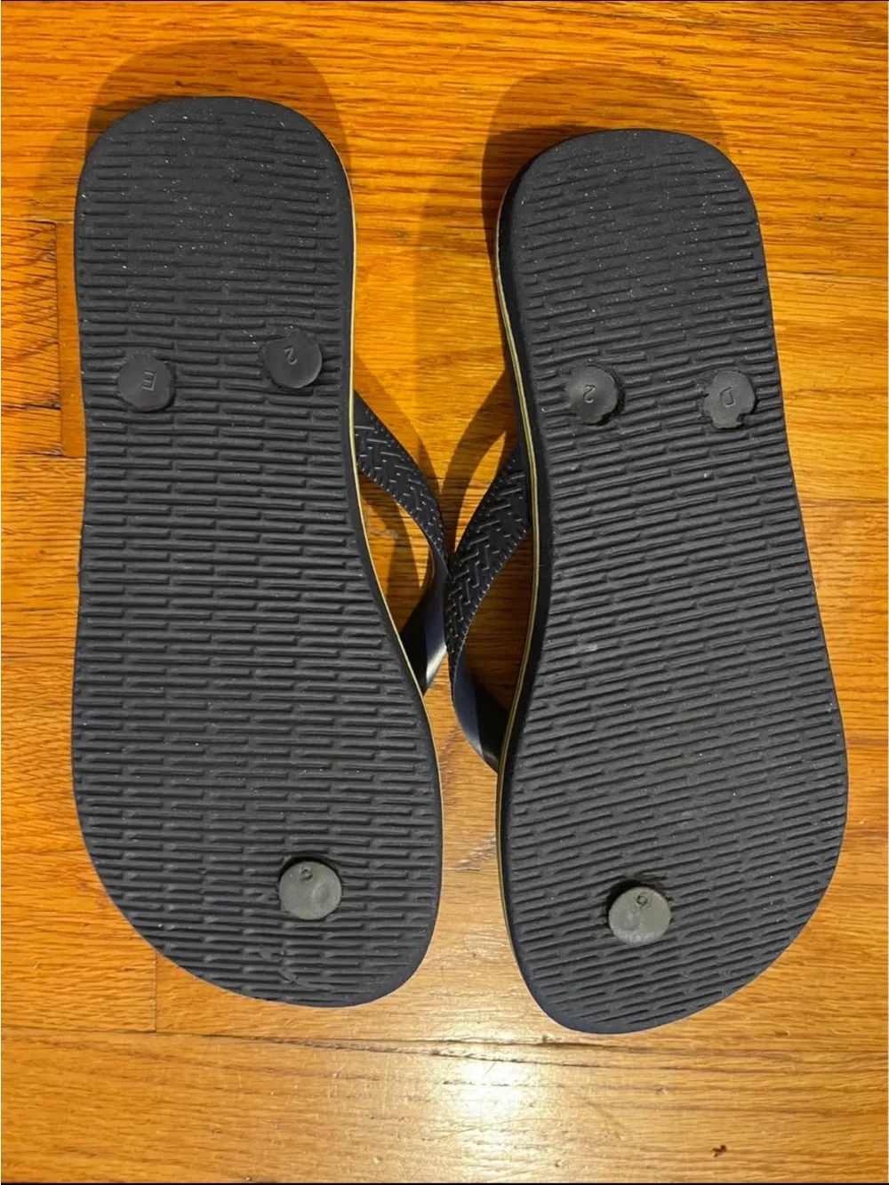 Havaianas Navy Flip Flops with Brazilian Flag Accent